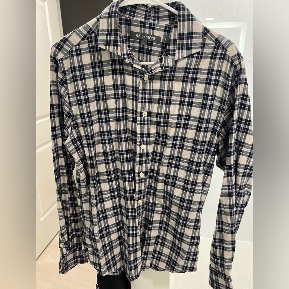 Slate & Stone 15/32in (MEDIUM) luxury lightweight flannel dress shirt